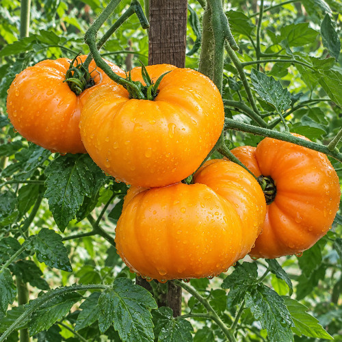 486 Peaches and Cream Tomato Seeds | Missouri Amish Heirloom | Up to 17.6 oz Bright Orange Beefsteaks