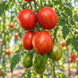 419 Russian Queen Tomato Seeds | 2.1 oz Red-Orange Oval Fruits with Gold Stripes