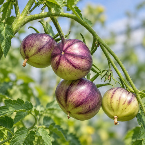421 Ozark Sunset Tomato Seeds | 2.1-3.5 oz Pink-Purple Fruits with Indigo Marbling