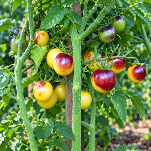 436 Starinska Zuta Tomato Seeds | 0.35-0.7 oz Lemon Cherries with Purple Shoulders