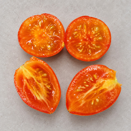 423 Yellow Taste Tomato Seeds | 2.1-3.2 oz Yellow Plums with Orange-Pink Stripes