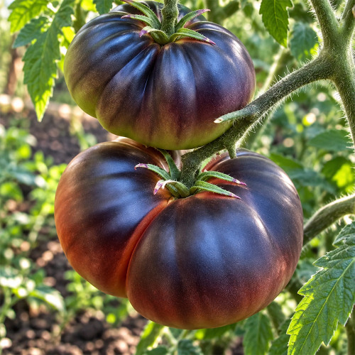 392 Stars × Black Beauty Tomato Seeds | Up to 1.1 lb Deep Red Fruits with Blue-Black Shoulders