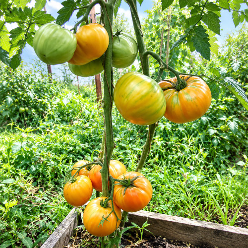 319 Meat Breakfast Tomato Seeds | 10.6–21.2 oz Apricot-Orange Heirloom-Type Beefsteaks