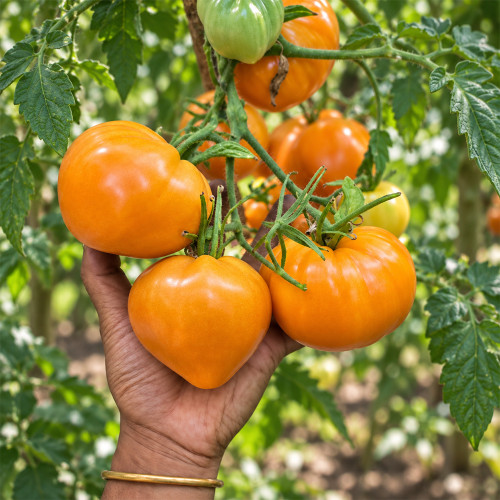 288 Svetlana's Heart Tomato Seeds | 7.1–8.8 oz Orange Heart-Shaped Beefsteaks
