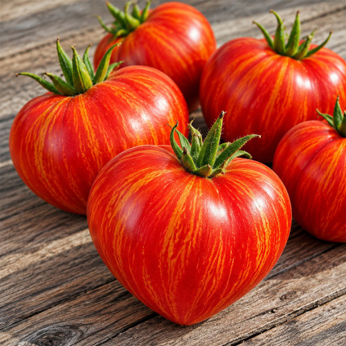 167 Dwarf Speckled Heart Tomato Seeds | 5–12 oz Red Heart Tomatoes with Golden Stripes