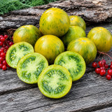 159 Seattle's Blue Woolly Mammoth Tomato Seeds | 2.1–2.8 oz Fuzzy Yellow-Green Striped Tomatoes