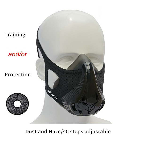 XT-XINTE 3in1 Filter Cotton Sports Mask Fitness Dustproof Anti-smog Oxygen Sports Mask Fitnes for Workout Running Resistance Elevation Cardio Aerobic Exercis