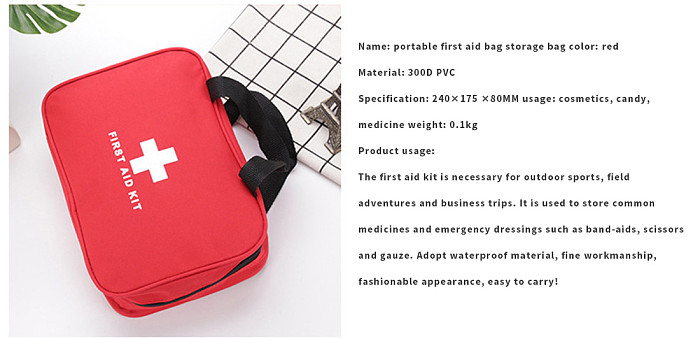 XT-XINTE Empty Large First Aid Kit Bag Emergency Medical Box Portable Travel Outdoor Camping Survival Medical Bag Big Capacity Home/Car (240*175*80mm)