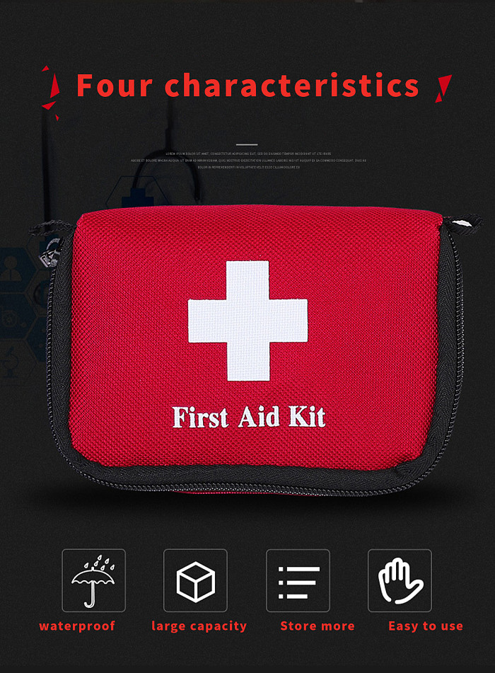 XT-XINTE First Aid Kit Empty Medical Bag Emergency Medical Box 14*9*4cm Small Portable for Travel Outdoor Camping Survival Drug Storage Home/Car PVC Waterproof