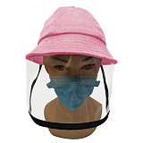 XT-XINTE Detachable Anti-saliva Face Cover Caps Protective Anti Spitting Splash Transmission Summer Sun Outdoor Corduroy Fisherman Hat for Kids Children
