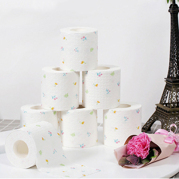 XT-XINTE 9 Rolls Paper Towels Toilet Paper Household Bulk Bath Tissue Bathroom White Color printing Soft 6 Ply 100g/Roll