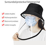 XT-XINTE Anti Droplet Spittle Dust-proof Protective Full Face Cover Detachable Masks Protective Summer Sun Outdoor Fisherman Hat Multi-function for Adult
