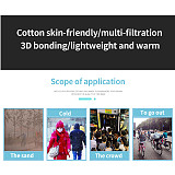 XT-XINTE PM2.5 Cotton Mask Dust-proof Anti-haze Protective Mask with Breathing Valve 5-layer Mask Plug-in Filter Masks with One Filter