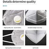 XT-XINTE 5 Pack KN95 Disposable Non-Woven Masks Dustproof Breathable Anti-dust Haze Formaldehyde Activated Carbon Nasal Mask with / without valve