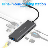 Blueendless Type-c Docking Station Nine In One Expands HDMI / Network Card / PD / Card Reader Multi-function USB Hub HC901
