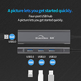 Blueendless Type-c Docking Station Usb3.0 Splitter Four-in-one Multi-function Hub Converter Macbook Accessories HC401 HU401