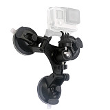 BGNING Car Windshield Triple Vacuum Suction Cup Fat Gecko Mount for GoPro Hero 7/6/5/4/3/3+/2/1 Xiaomi Yi SJ4000 SJ5000 SJ7000