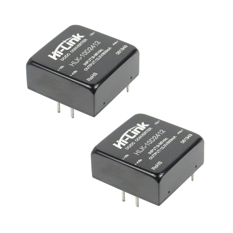 1PC/2PCS/5PCS HI-LINK HLK-10D2412 24V to 12V 830mA 10W DC-DC 4:1 Wide Voltage Stabilizing Power Supply Module DC Isolated Switching Converter