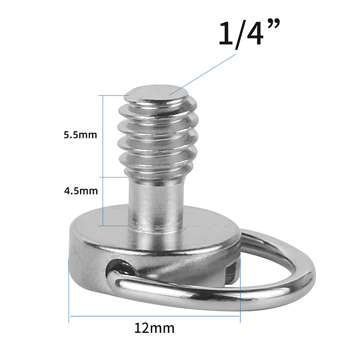 BGNING Inch 1/4 Quick-set Screws Quick Gunners Shoulder Strap Quick-mount Camera Screws D-handle Hand-screw Screws Galvanized Iron