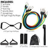 XT-XINTE 12pcs Resistance Bands Set Rubber Tubes Band Stretch Training Rally Rope Fitness Sports Equipment Household Chest Expander