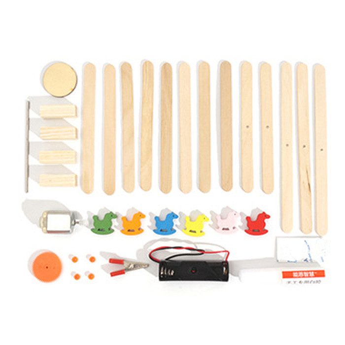 FEICHAO Physics Electrical Teaching Circuits Carousel Model DIY Kits Toys Assembly Wood Development Children Educational Experiment for STEM