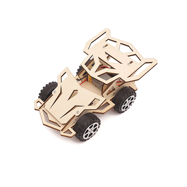 FEICHAO DIY Electric Racing Car 4WD Assembled Model Kit Creative Wooden Painted Color Physic Science Kids Gift Graffiti Educational Toys