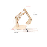 FEICHAO DIY Assembly Wooden Building Model Piston Excavator Education Experiment Kids Toys Pneumatic Hydraulics for STEM School Projects