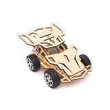 FEICHAO DIY Electric Racing Car 4WD Assembled Model Kit Creative Wooden Painted Color Physic Science Kids Gift Graffiti Educational Toys