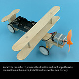 FEICHAO ​DIY Electric Airplane Wooden Model Airplane Taxiing Kit Motor Technology Physics Science Educational Experiments Children's Toy for Children's STEM Puzzle