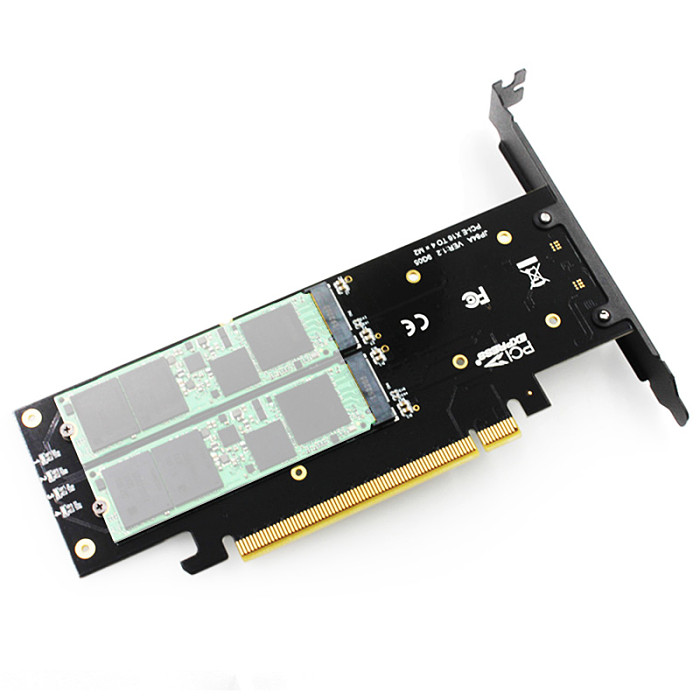 JEYI iHyper-Pro PCI-E M.2 X16 to 4X NVME PCIE 3.0 Disk GEN3 RAID Card PCI-E NVMEx4 Array Expansion Card Support 2U Chassis PC