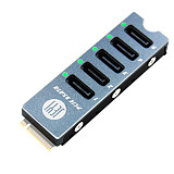 JEYI SATA Disk Array Card JMS585-Slim 5 Ports SATA3 for M. 2 Nvme PCI-E 3.0 to SATA 16G JMB585 Cooler Radiator for ThunderBolt 3