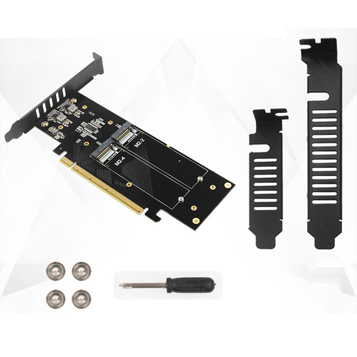 JEYI iHyper-Pro PCI-E M.2 X16 to 4X NVME PCIE 3.0 Disk GEN3 RAID Card PCI-E NVMEx4 Array Expansion Card Support 2U Chassis PC