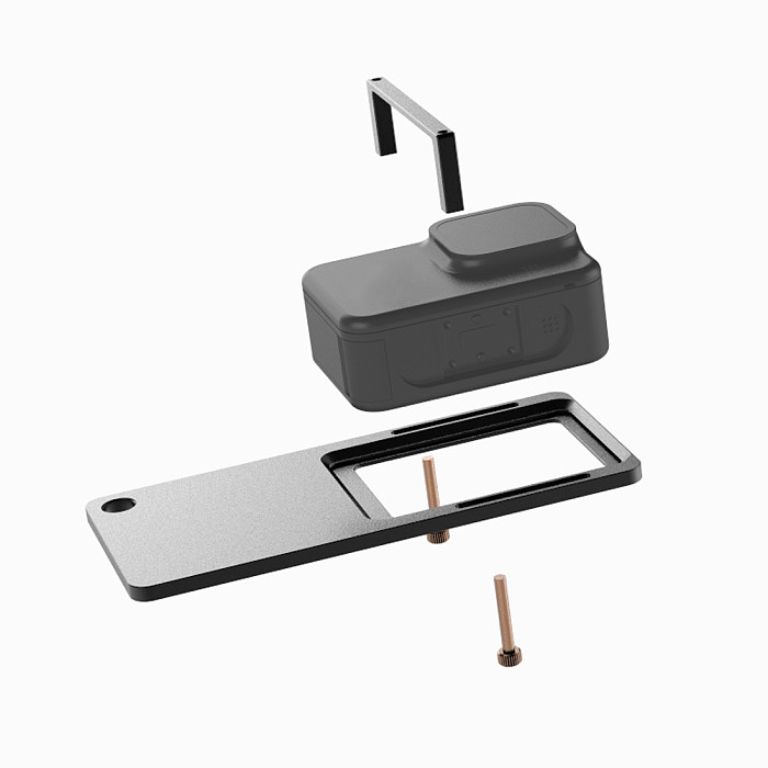 BGNING BJB-G6A Aluminum Alloy Gimbal 4MM Stabilizer Plate Splint Tripod Connection for GOPRO8 Gopro Series/DJI Osmo/EKEN and Sports Camera
