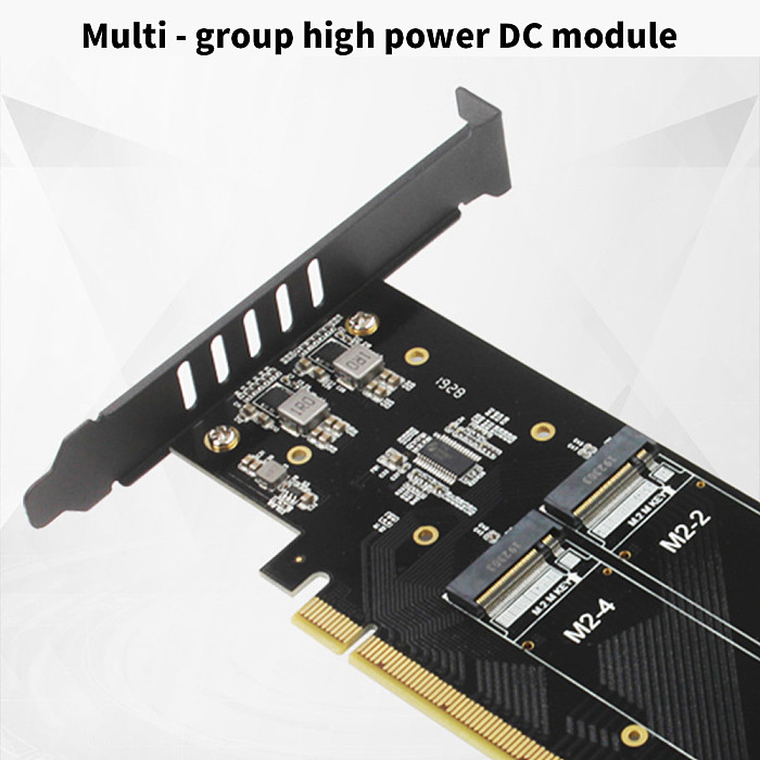 JEYI iHyper-Pro PCI-E M.2 X16 to 4X NVME PCIE 3.0 Disk GEN3 RAID Card PCI-E NVMEx4 Array Expansion Card Support 2U Chassis PC