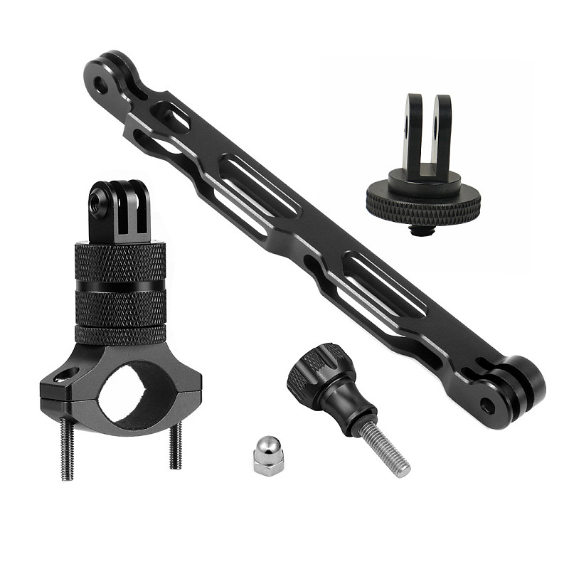 BGNing Bike Handlebar Mount Extension Arm Set Aluminium Bracket 1/4 Mini Tripod Adapter for Gopro Xiaomi XiaoYi SJCAM Action Camera