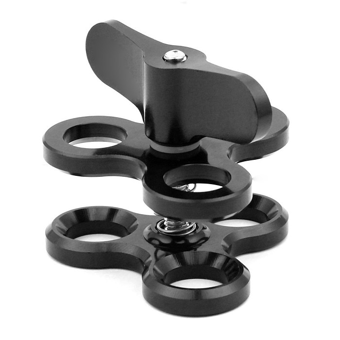 BGNING Aluminum Alloy Dual-handed Photography Diving Bracket Adjustable Bracket for GOPRO and other Sports Cameras DSLR Camera Ball clip + buoyancy arm + ball seat + flashlight clip