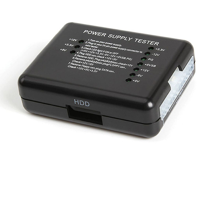 XT-XINTE 20/24 Pin Computer PC Power Supply Tester Checker Meter 12V 5V 3.3V LED Indication Diagnostic Tools for PSU ATX SATA HDD Testing