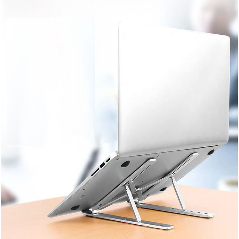 XT-XINTE Aluminum Alloy Laptop Stand Adjustable Folding Non-slip for MacBook Pro Air iPad Pro DELL HP Notebook Tablet PC Bracket HolderFoldable Desktop Notebook Tablet Holders