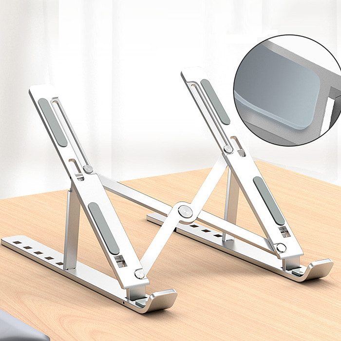 XT-XINTE Aluminum Alloy Laptop Stand Adjustable Folding Non-slip for MacBook Pro Air iPad Pro DELL HP Notebook Tablet PC Bracket HolderFoldable Desktop Notebook Tablet Holders
