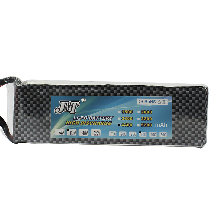 JMT 11.1V 4400MAH 30C 3S1P Lipo Battery with XT60 Plug Explosion-Proof Safety Bag 220x180MM for DIY RC Drone Quadcopter Aircraft