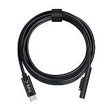 1.5M/4.9FT Power Fast Charger Type C Male to for Microsoft Surface Pro 3 4 5 6 Extension Cord PD Emulator USB-C Charging Cable