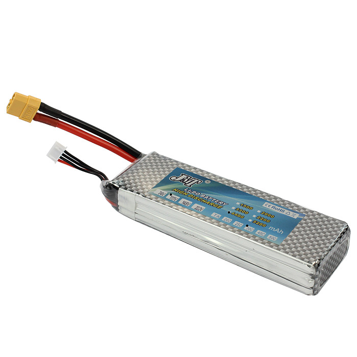 JMT 11.1V 4400MAH 30C 3S1P Lipo Battery XT60 Plug with Explosion-Proof Safety Bag 220x180MM 1-8S 2 IN 1 LiPo Battery Voltage Checker for DIY RC Drone Quadcopter Aircraft