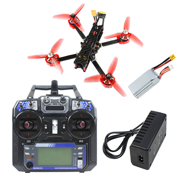 JMT F4 X1 175mm FPV Racing Drone 2-4S Quadcopter RTF with GHF411AIO Flight Controller Supra-VTX FS I6 Transmitter 750mAh 3S Battery