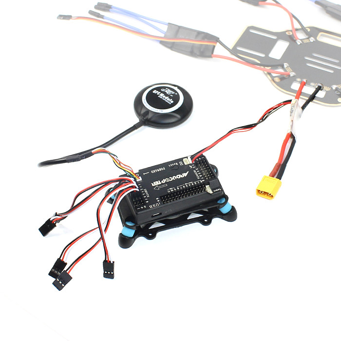 JMT APM 2.8 Multicopter Flight Controller Built-in Compass with 7M GPS Power Module Shock Absorber Extension Cable for DIY RC Drone Aircraft