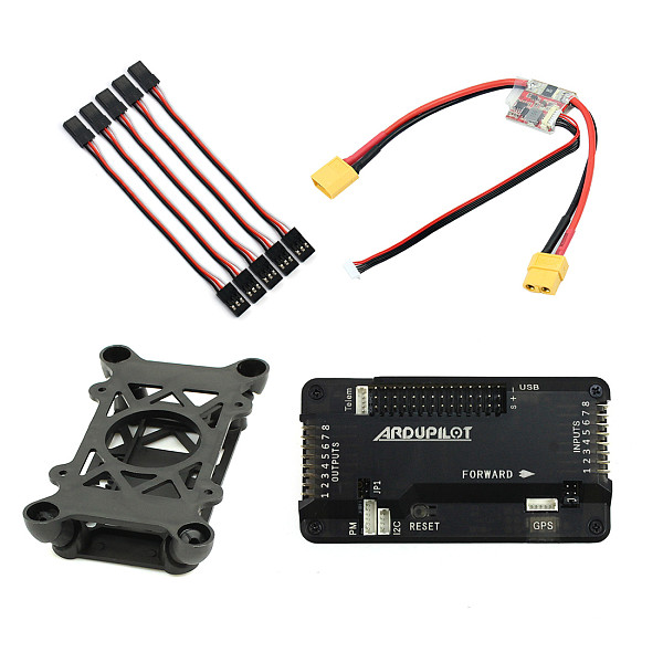 JMT APM 2.8 Multicopter Flight Controller Built-in Compass with Power Module Shock Absorber Extension Cable for DIY RC Drone Aircraft