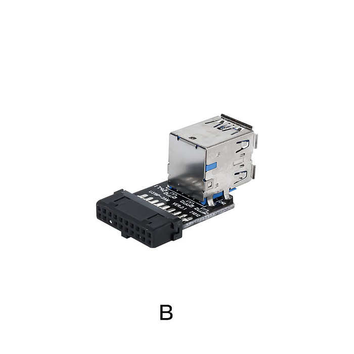 XT-XINTE 20Pin to Dual USB3.0 Adapter Connverter Desktop Motherboard 19 Pin/20P Header to 2 Ports USB 3.0 A Female Connector Card Reader