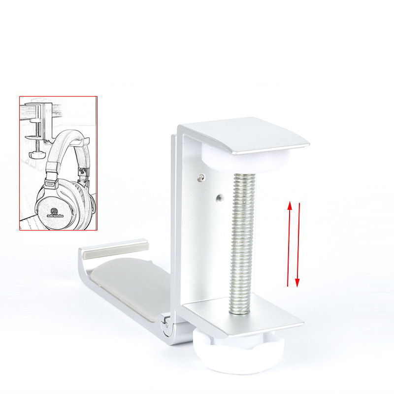 XT-XINTE Universal Earphone Holder Hook Headphone Stand Hanger Adjustable Desktop Lock Clip Sticker Metal for Gaming Headset Stand Mount