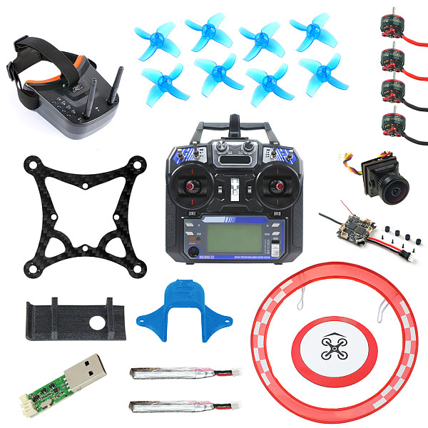 JMT Full Set DIY 85mm FPV Racing Drone Kit with Crazybee F4 Lite Flight Controller Flysky RX SE0802 Motor LST-009 FPV Googles FS I6 Radio Transmitter Arch Parking Apron