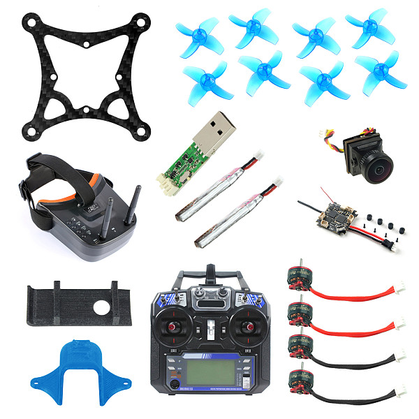 JMT DIY 85MM FPV Racing Drone Quadcopter Kit Full Set Standard Version with Crazybee F4 Lite Turbo Eos2 Camera LST-009 FPV Goggles FS I6 Remote Controller