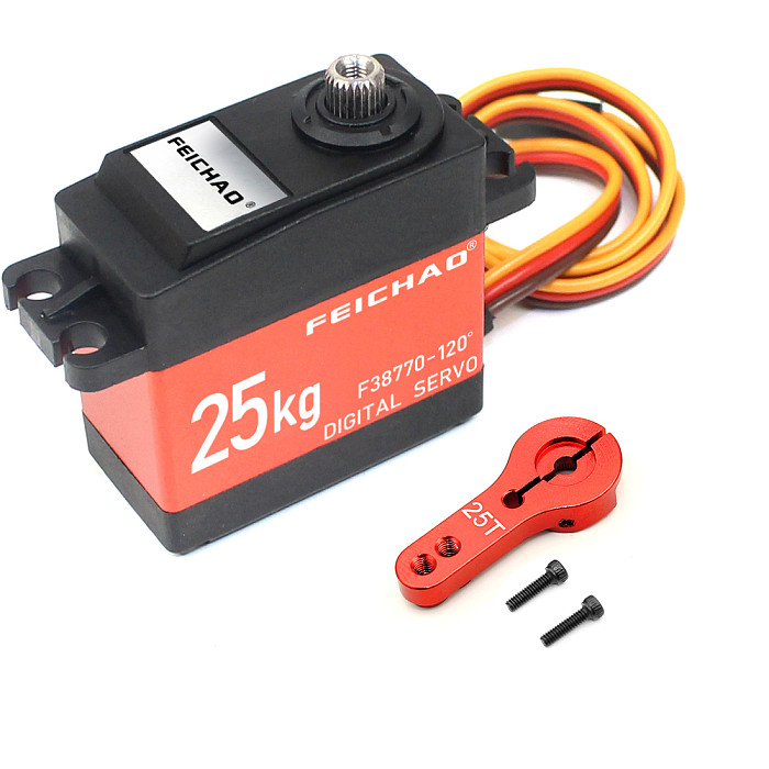 FEICHAO 25KG Digital Servo Robot Large Torque Metal Shell Servo Aluminum 25T Metal Servo Arm With Screws For RC Model